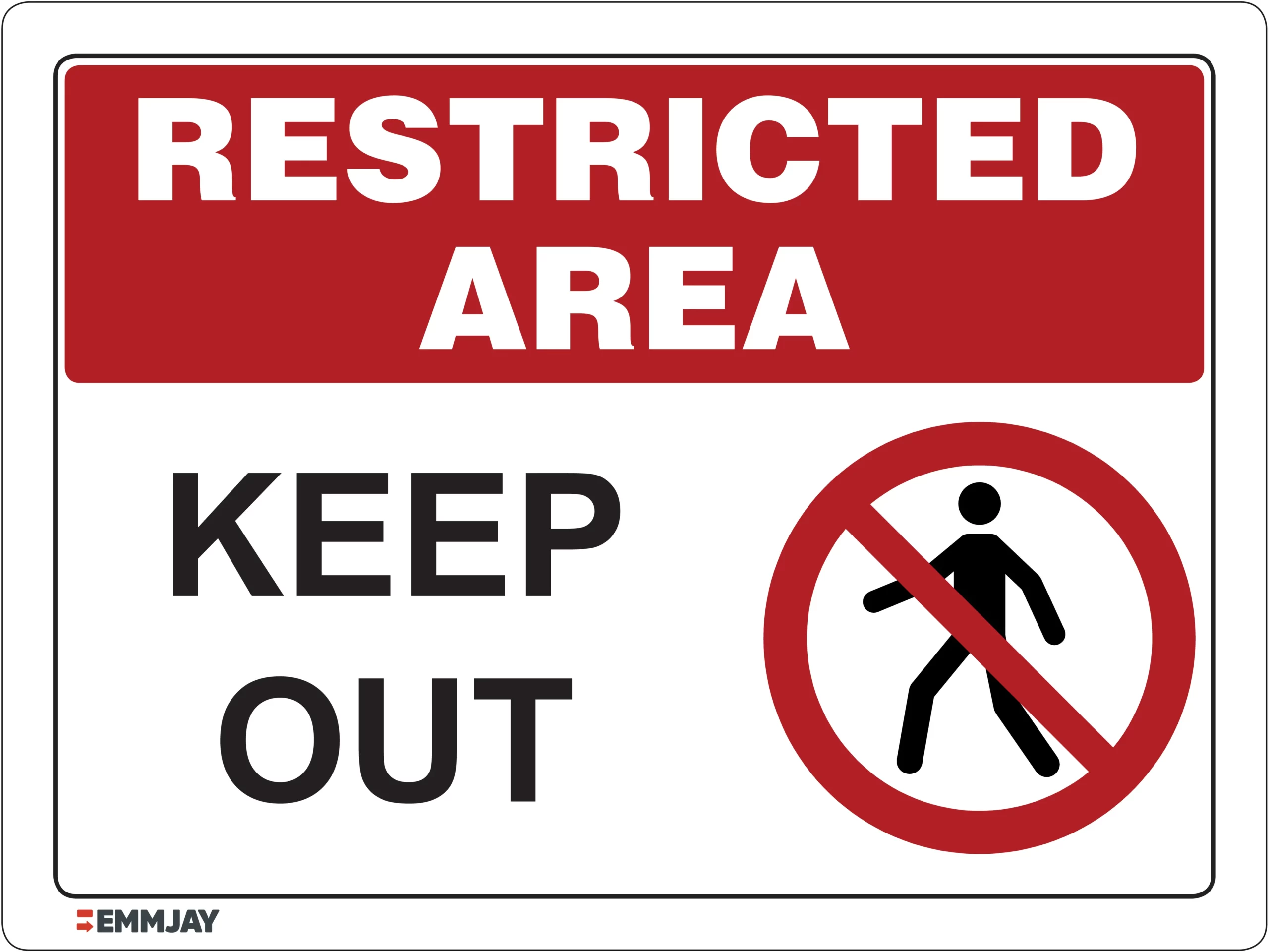 Workplace Safety Signs - Emmjay - Restricted Area - Keep Out Sign