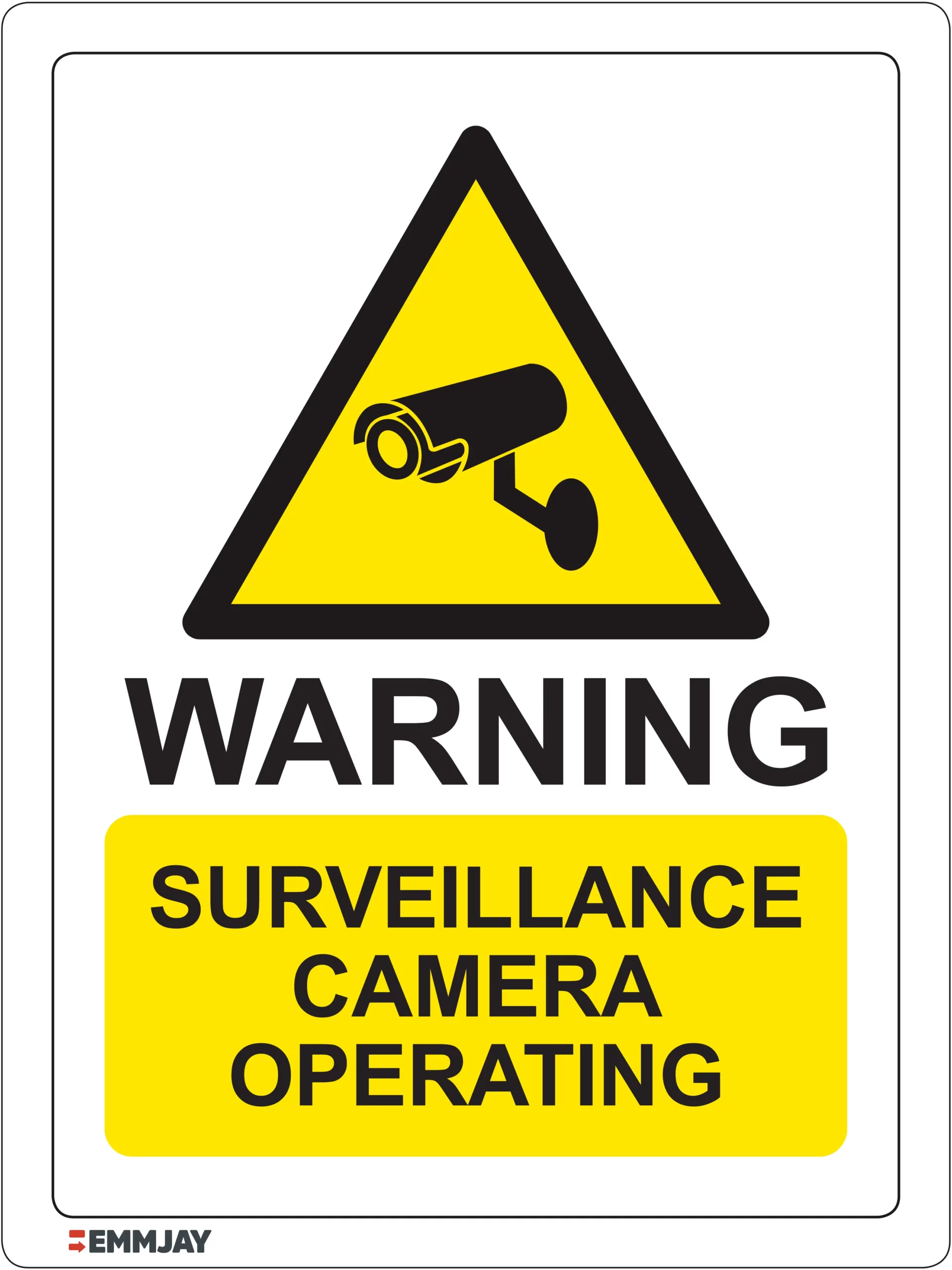 Workplace Safety Signs - Emmjay - Warning - Surveillance camera operating Sign