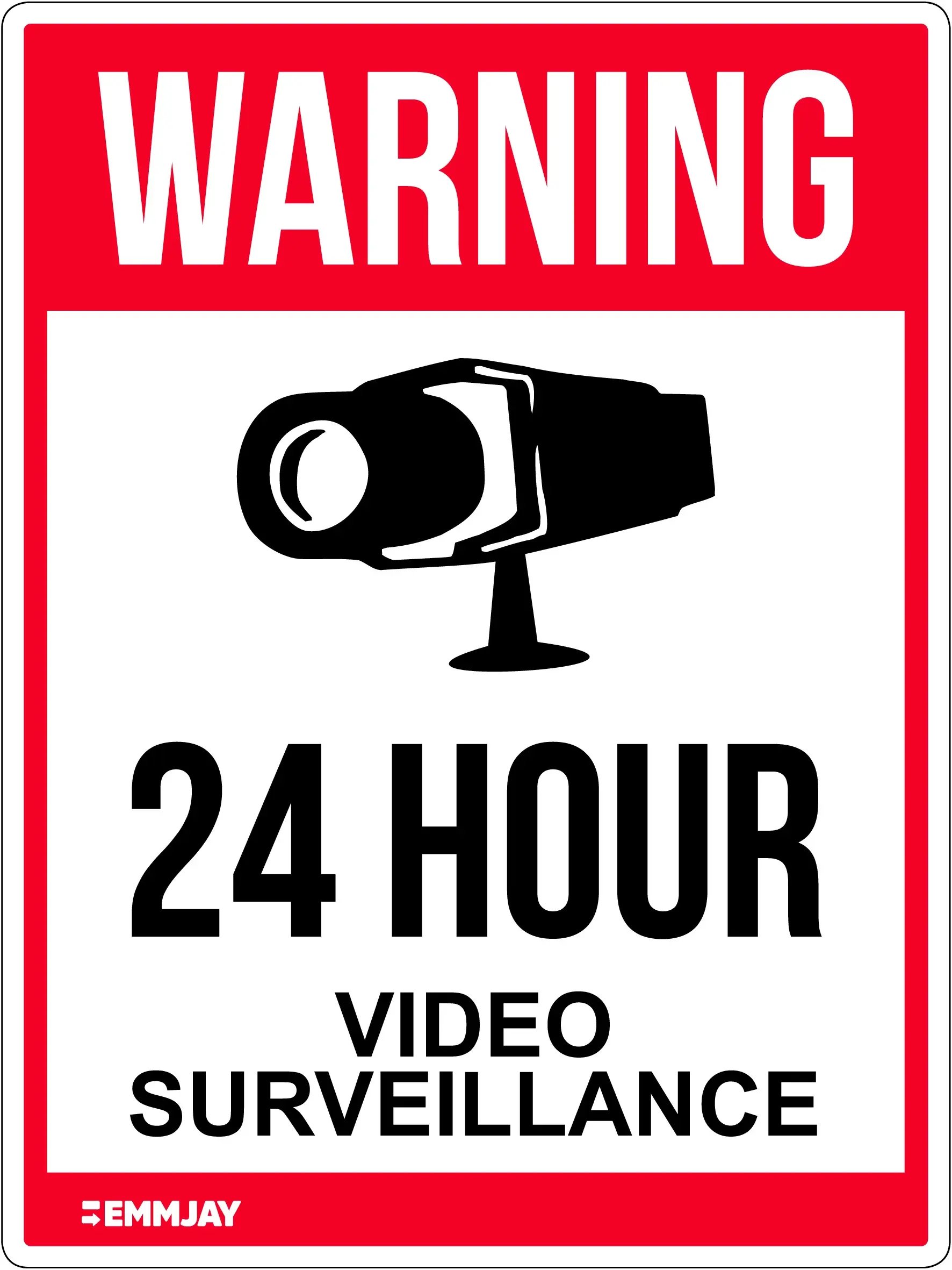 Workplace Safety Signs - Emmjay - Warning - 24 hour video surveillance Sign