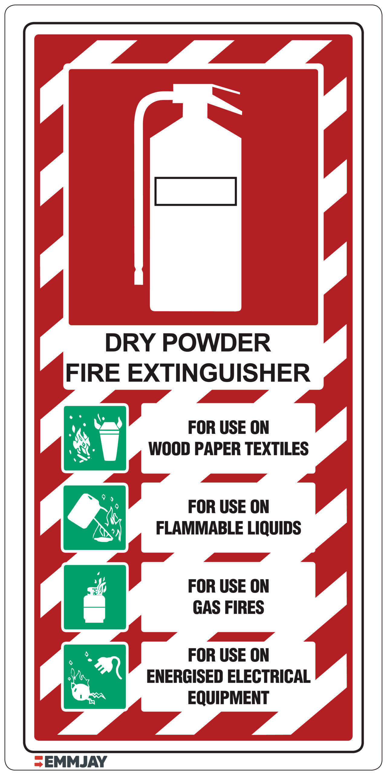 Workpalce Safety Signs - Emmjay - Fire Extinguishers - Dry Powder Sign