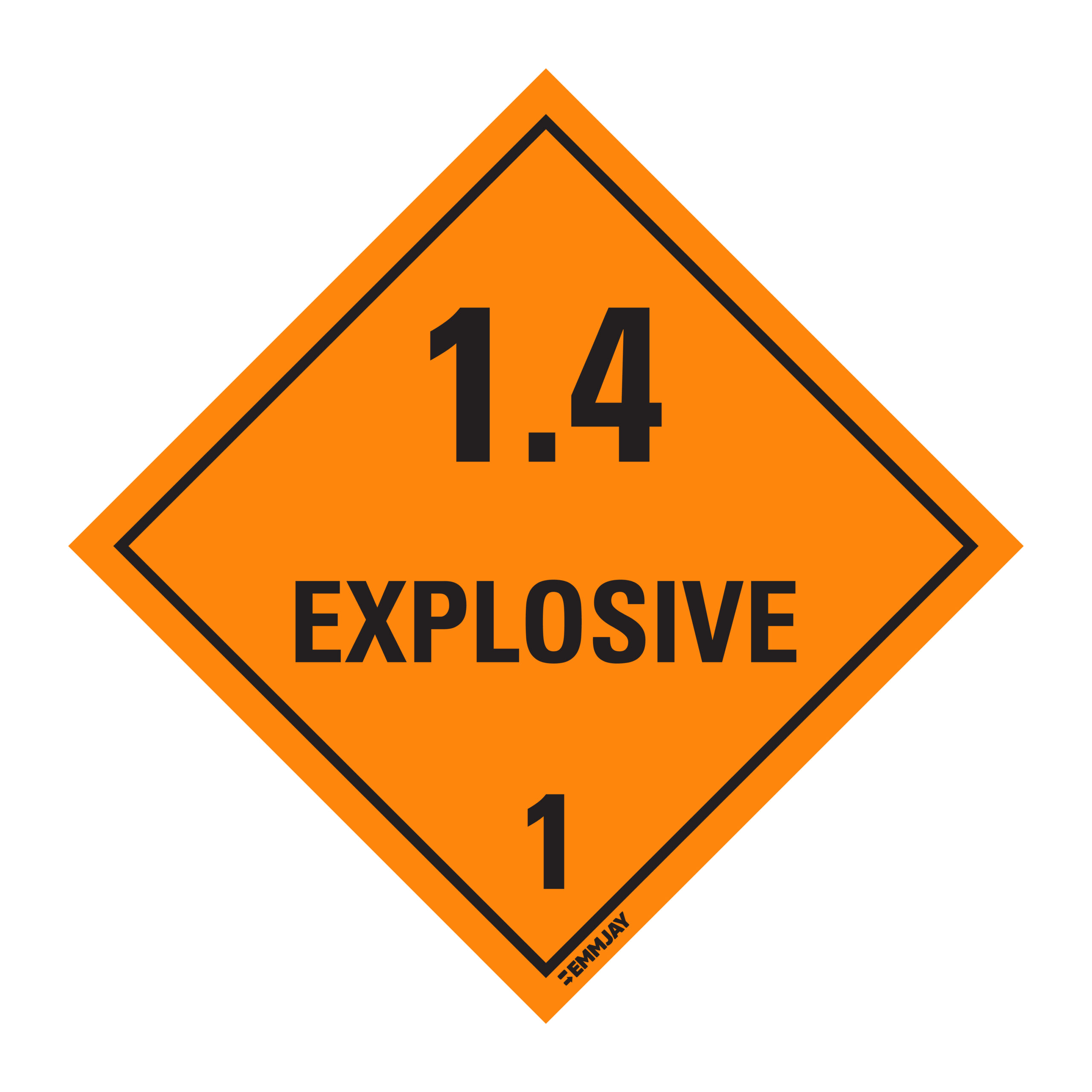 Workpalce Safety Signs - Emmjay - Explosive 1.4 1 Sign