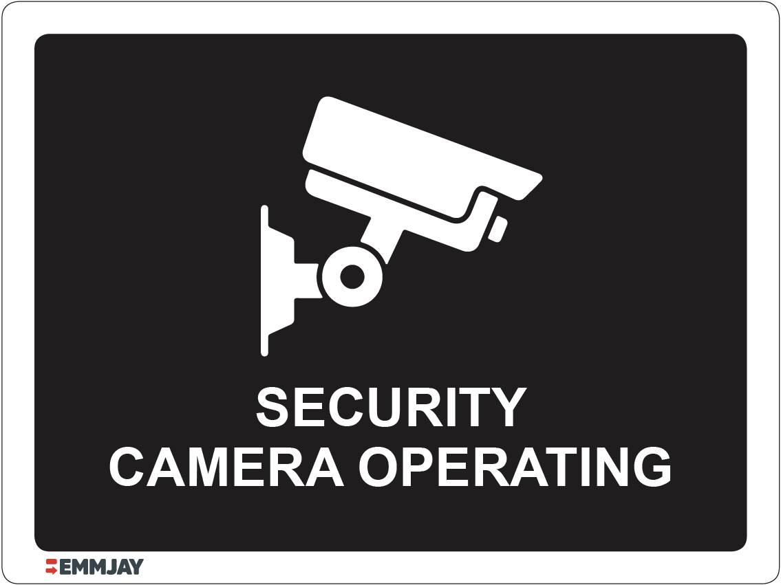 Security Camera Operating Sign (Black) | 1165